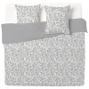 Parure de lit 2 personnes 240x260cm motif feuillage gris