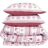 Parure de lit 2 personnes 240x220cm Noël traditionnel jacquard rouge < Gifi Outlet