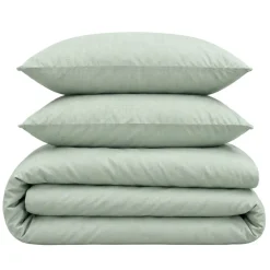 Parure de lit 2 personnes 220x240cm polycoton uni 2 taies 63x63cm (2 modèles) < Gifi Sale
