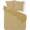 Parure de lit 2 personnes 240x220cm polycoton carreau de ciment marron