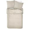 Parure de lit 2 personnes 240x220cm polyester tissu satiné beige