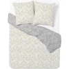 Parure de lit 2 personnes 240x220cm polycoton motif floral rose et gris