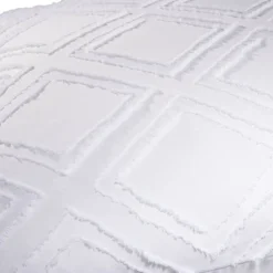 Parure de lit 2 personnes 260x240cm Queen Size uni tufté (2 modèles beige ou blanc) < Gifi Discount