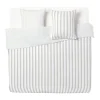 Parure de lit 2 personnes 260x240cm réversible rayure beige et blanc