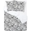 Parure de lit 2 personnes 240x220cm réversible jungle noir et blanc < Gifi