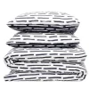 Parure de lit 2 personnes 240x220cm réversible polyester imprimé noir et blanc