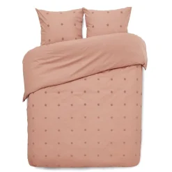 Parure de lit 2 personnes 240x220cm réversible tufté orange foncé