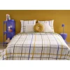 Parure de lit 2 personnes 220x240cm 2 taies 63x63cm coton carreaux rouge et orange