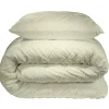 Parure de lit 2 personnes 240x220cm uni tufté (2 modèles beige ou blanc)