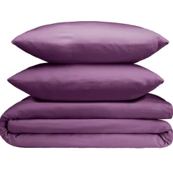 Parure de lit 2 personnes 240x220cm unie finition boutons (4 modèles)