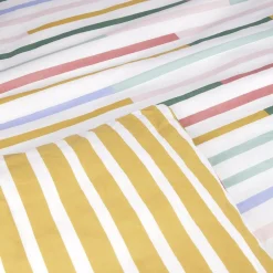 Parure de lit 1 personne 140x200cm coton graphique et fleuri (2 modèles)