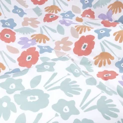 Parure de lit 1 personne 140x200cm coton graphique et fleuri (2 modèles)