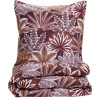 Parure de lit 1 personne 140x200cm coton motif feuillage rouge