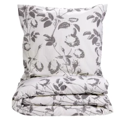 Parure de lit 1 personne 140x200cm coton motif végétal vert - 2 modèles