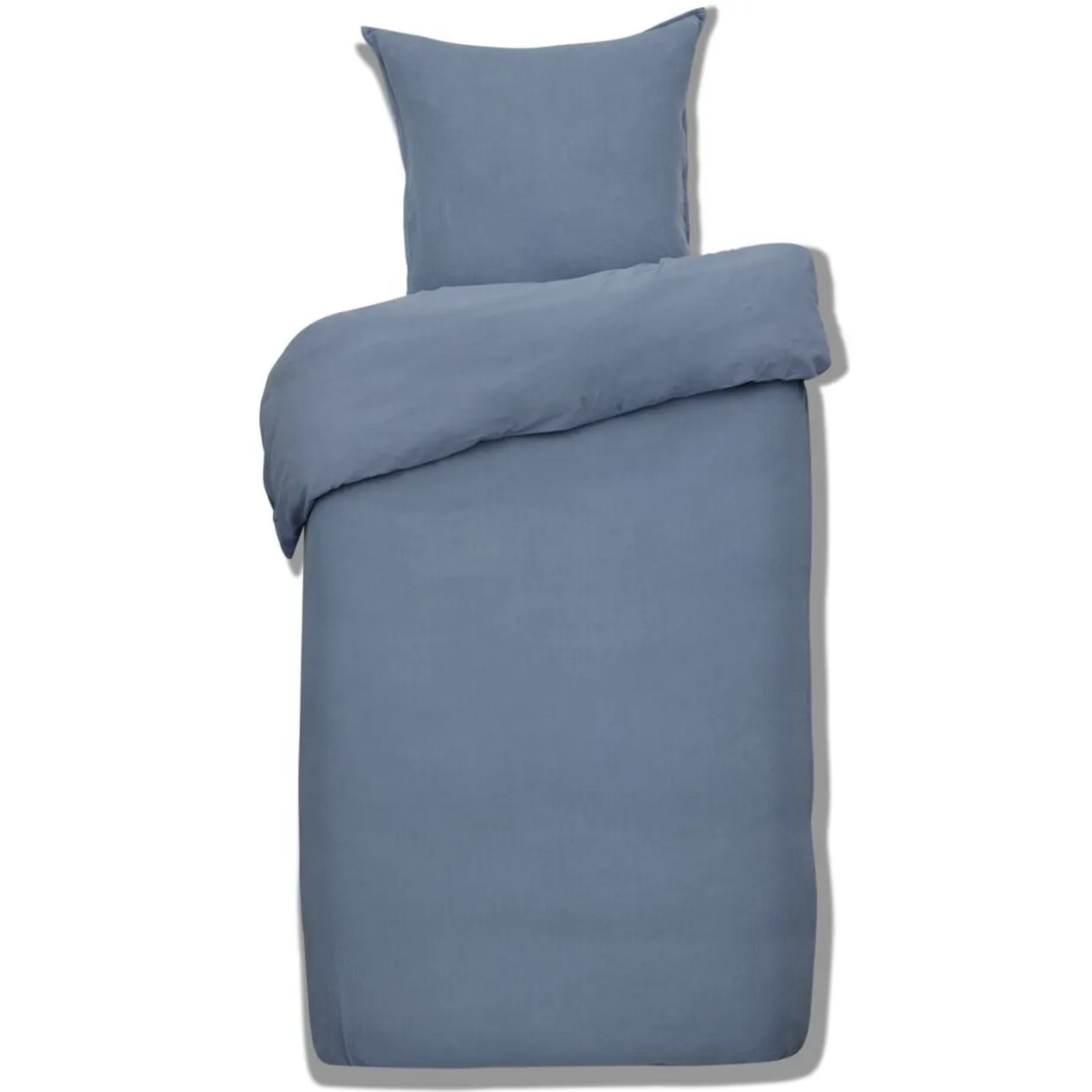Parure de lit 1 personne 140x200cm gaze de coton bleu uni