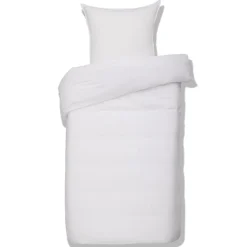 Parure de lit 1 personne 140x200cm gaze de coton blanc uni