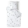 Parure de lit 1 personne 140x200cm motif lune étoile blanc < Gifi Clearance