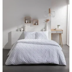 Parure de lit 3 pièces 240x260cm blanc motif floral (2 modèles) < Gifi Clearance