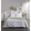 Parure de lit 3 pièces 220x240cm blanc motif floral (2 modèles)