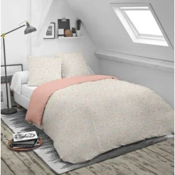 Parure de lit 140x200cm 1 personne coton motif imprimé 3 pièces (6 modèles)