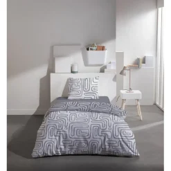 Parure de lit 140x200cm 1 personne micro lavée motif imprimé 3 pièces (3 modèles) < Gifi Clearance