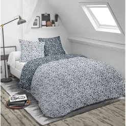 Parure de lit 240x260cm 2 personnes coton à motifs 3 pièces (4 modèles) < Gifi Hot