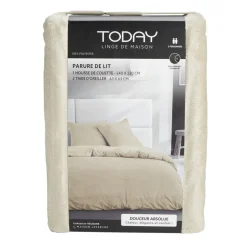 Parure de lit 220x240cm 2 personnes tissu velours (3 modèles)
