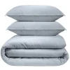 Parure de lit 140x200cm 1 personne uni gaze coton bleu 3 pièces < Gifi Hot