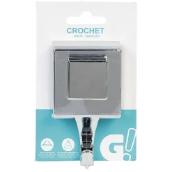 Patère 1 crochet à ventouse gris