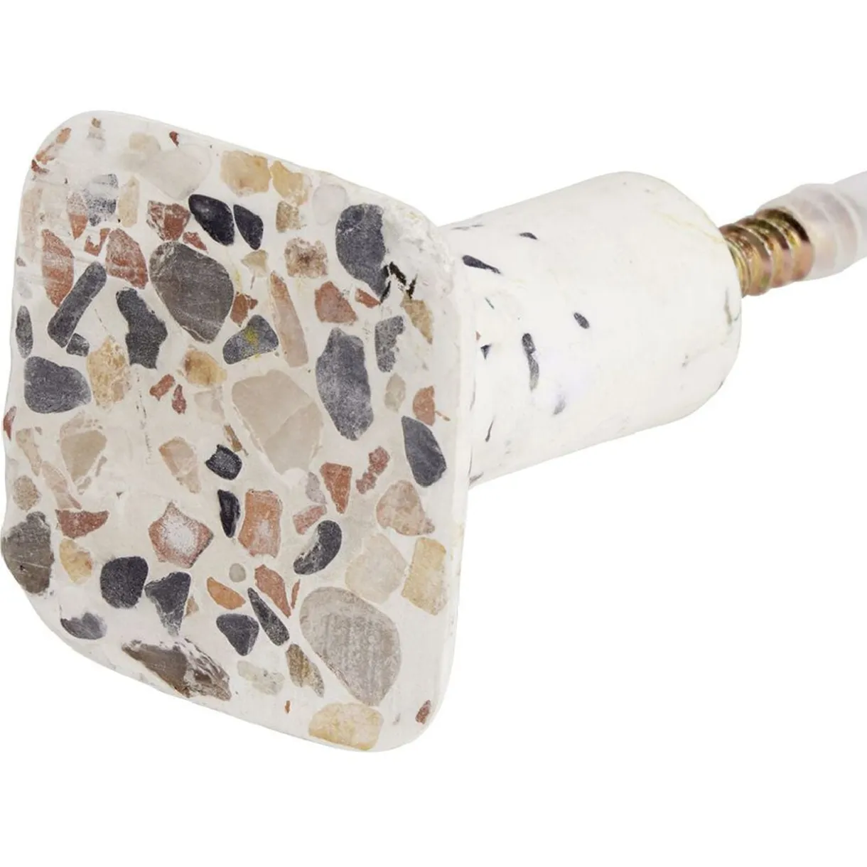 Patère murale carrée motif terrazzo polyrésine 4,3x4,3cm < Gifi Outlet