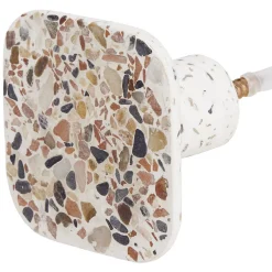 Patère murale carrée motif terrazzo polyrésine 7x7cm < Gifi Online