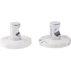 Patère murale métal et plastique effet marbre blanc Ø5cm < Gifi Clearance
