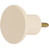 Patère murale ronde blanc crème polyrésine Ø5cm