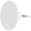 Patère murale ronde blanc polyrésine Ø8cm
