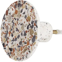 Patère murale ronde motif terrazzo polyrésine Ø8cm < Gifi Discount