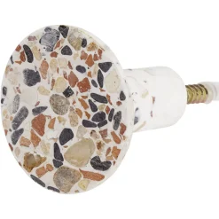 Patère murale ronde motif terrazzo polyrésine Ø5cm