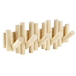 Patère rabattable en bois 5 crochets L38xH16cm < Gifi Clearance