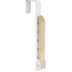 Patère rétractable métal et bois noir ou blanc L20xH20,5cm < Gifi Outlet