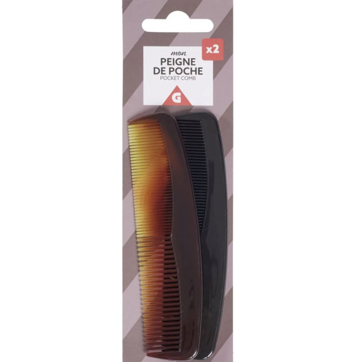 Peigne de poche x2 plastique noir