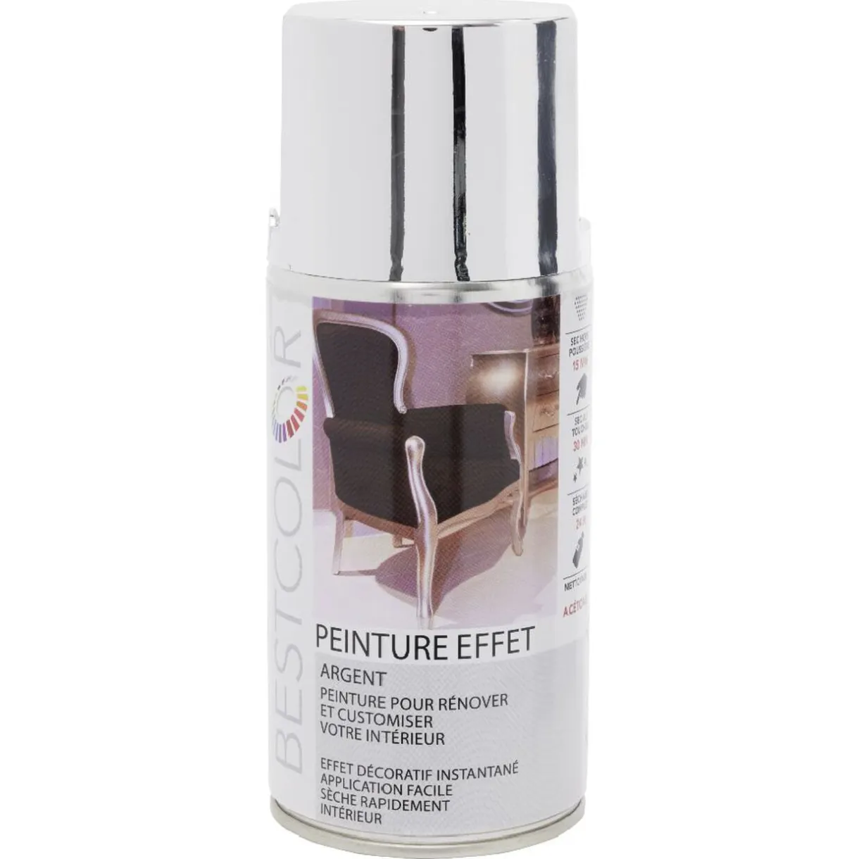 Peinture aérosol effet Chromé Argent 300 ml < Gifi Outlet