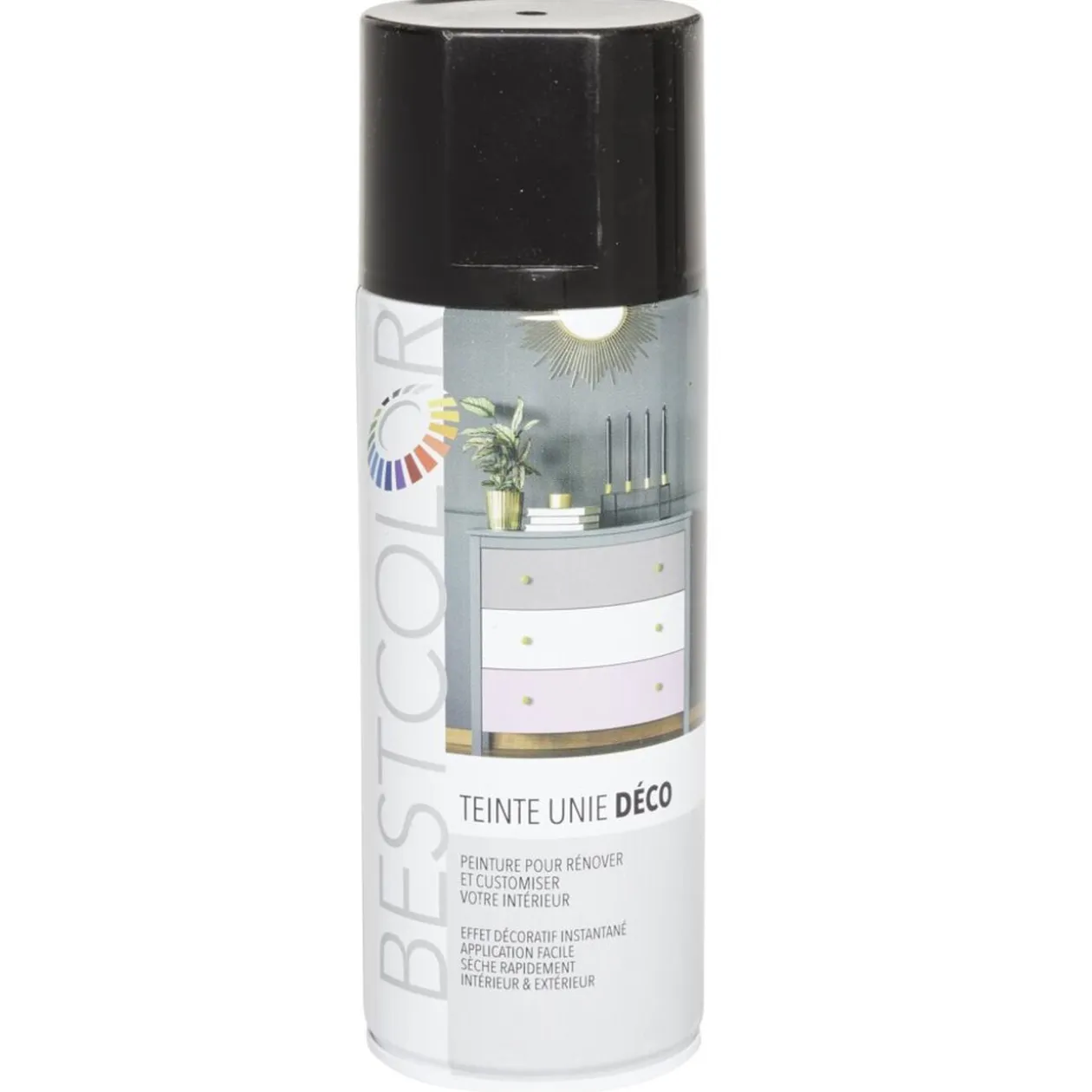 Peinture aérosol noir brillant int/ext 400ml