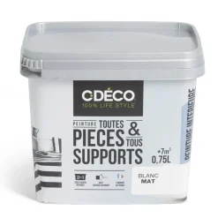 Peinture intérieure C'DÉCO tous supports 750ml blanc satiné