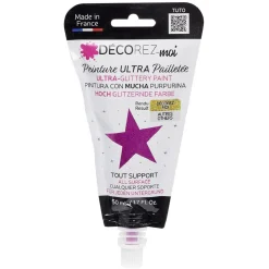 Peinture paillette rose vif 80ml