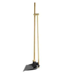 Pelle balayette aéroport manche bambou et métal noir H93cm