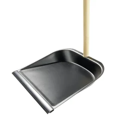Pelle balayette aéroport manche bambou et métal noir H93cm