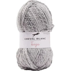 Pelote acrylique laine Cheval Blanc fil épais mélange Taïga 413 gris < Gifi Online
