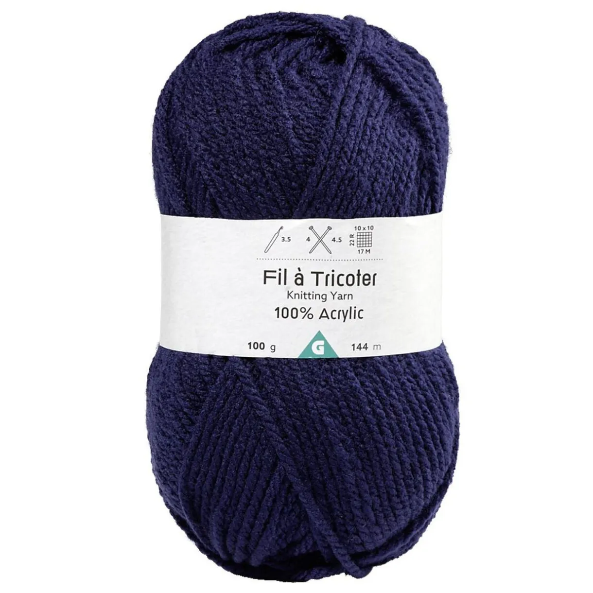 Pelote de fil à tricoter acrylique blanc écru 100Gr