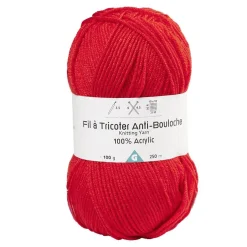 Pelote de fil à tricoter acrylique anti bouloche rouge < Gifi Online