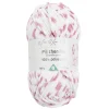 Pelote de fil à tricoter chenille blanc et rose 120m < Gifi Discount