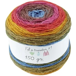 Pelote de fil à tricoter toupie acrylique multicolore 150g < Gifi Outlet